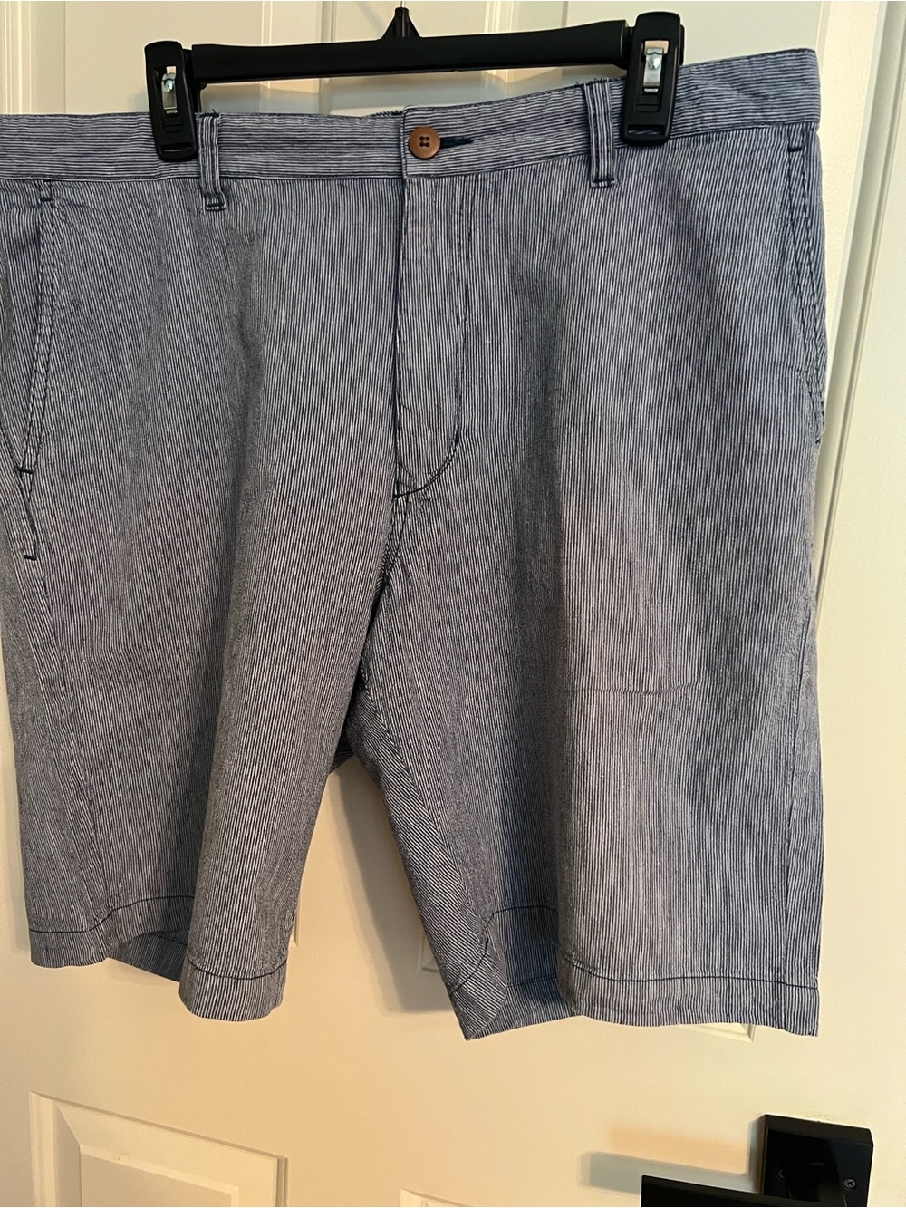 Tommy Bahama Blue Pinstriped Flat Front Shorts